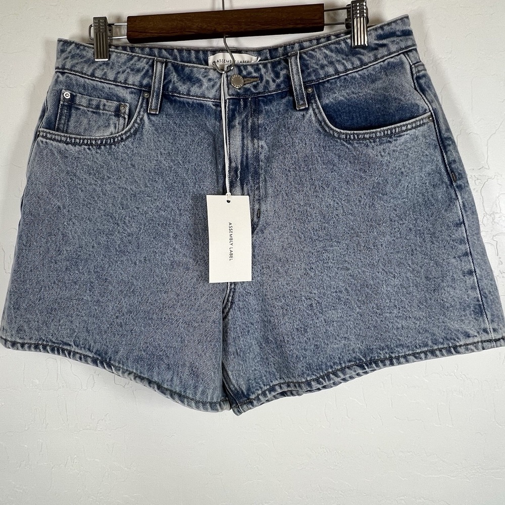 Assembly Label Shorts Womens 32 Blue High Rise Waist Denim Jean Shorts NEW